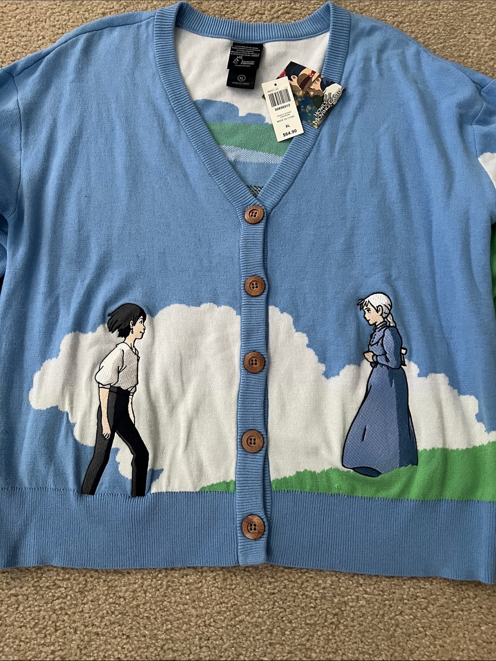 Howls moving castle xl cardigan NWT